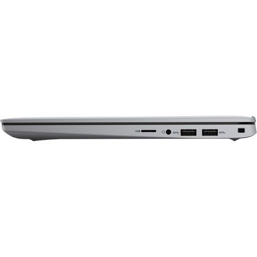 Dell Latitude 3320 Kenya – right-side close-up, SD card slot, 3.5mm jack, two USB-A ports, Kensington lock slot
