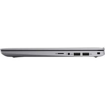 Dell Latitude 3320 Kenya – right-side close-up, SD card slot, 3.5mm jack, two USB-A ports, Kensington lock slot