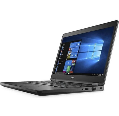 Dell Latitude 5480 Kenya rear-left view showing Audio Combo Jack, USB 3.1, VGA port, and Nobel Wedge lock slot with labels