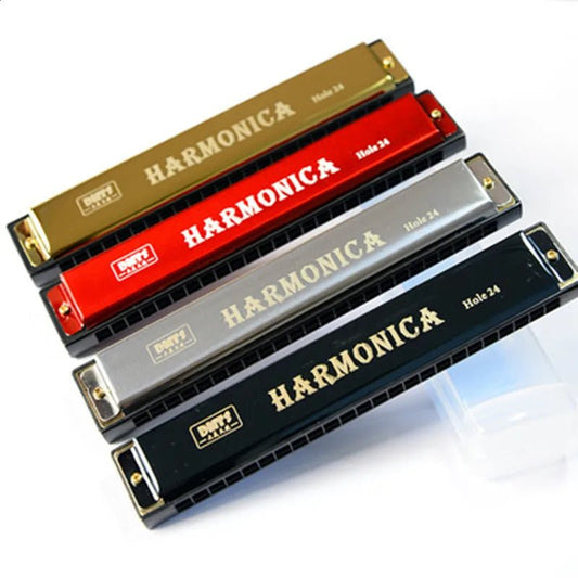 DMTS Chromatic Harmonica 24 Holes C Key – Premium Woodwind Instrument for Performance and Practice - ZAMAR AUDIO SOLUTIONS