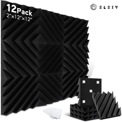 Door Insulation 12 Pack – Soundproofing Noise Cancelling Foam Wall Panels, Studio Acoustic Absorbing Material, Home Decoration - ZAMAR AUDIO SOLUTIONS