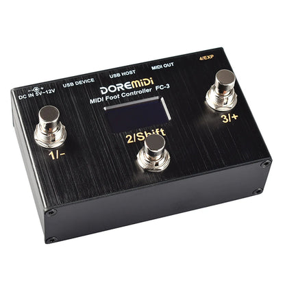 Doremidi FC - 3 MIDI Foot Controller – USB Instruments & MIDI DIN Devices, 3 Programmable Switch Pedals, Multiple MIDI Output Interfaces - ZAMAR AUDIO SOLUTIONS