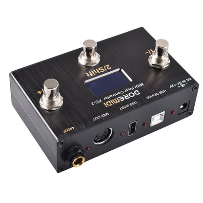 Doremidi FC - 3 MIDI Foot Controller – USB Instruments & MIDI DIN Devices, 3 Programmable Switch Pedals, Multiple MIDI Output Interfaces - ZAMAR AUDIO SOLUTIONS