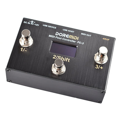 Doremidi FC - 3 MIDI Foot Controller – USB Instruments & MIDI DIN Devices, 3 Programmable Switch Pedals, Multiple MIDI Output Interfaces - ZAMAR AUDIO SOLUTIONS