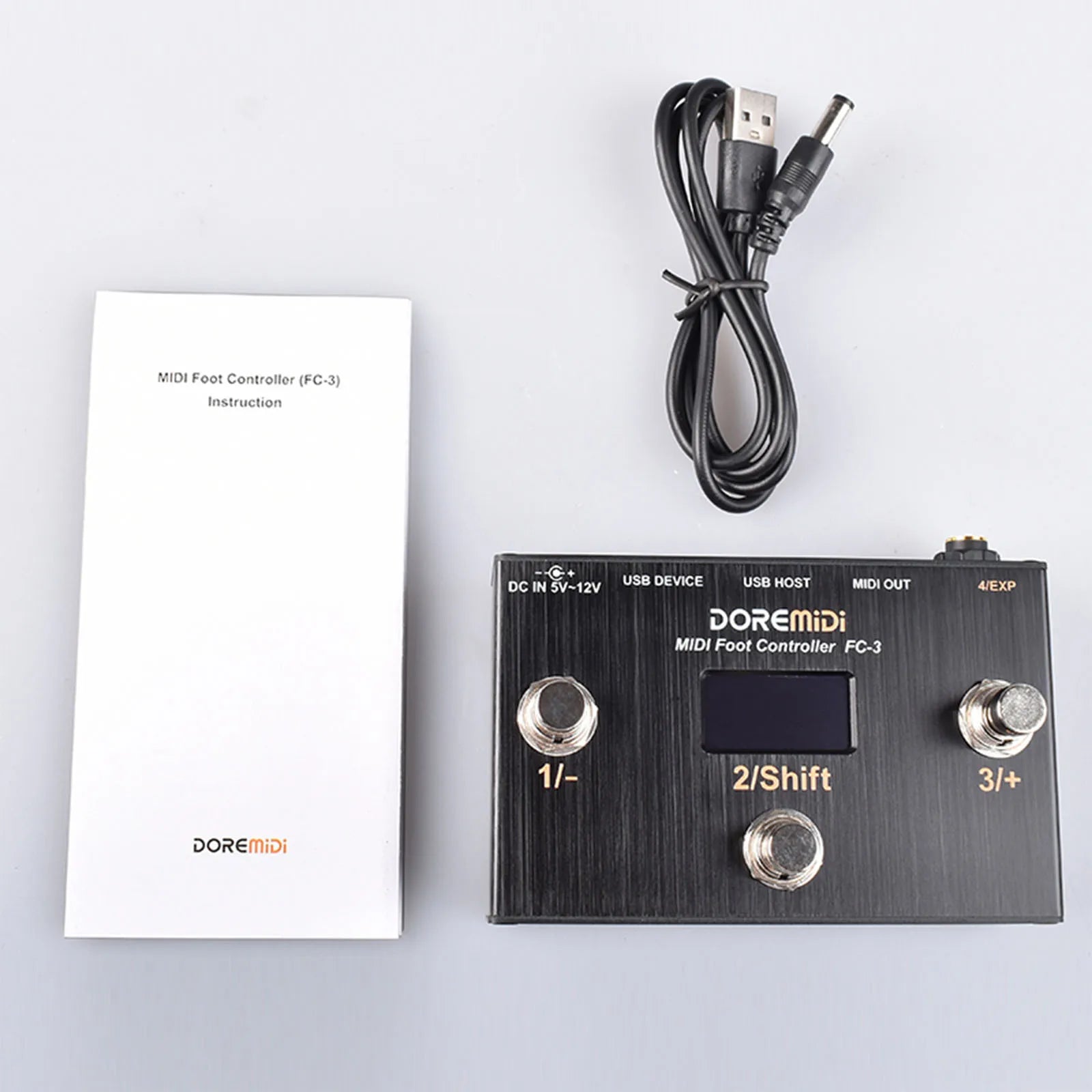Doremidi FC - 3 MIDI Foot Controller – USB Instruments & MIDI DIN Devices, 3 Programmable Switch Pedals, Multiple MIDI Output Interfaces - ZAMAR AUDIO SOLUTIONS