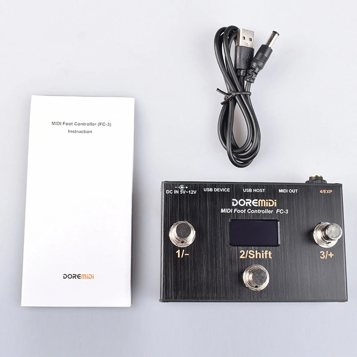 Doremidi FC-3 MIDI Foot Controller – USB Instruments & MIDI DIN Devices, 3 Programmable Switch Pedals, Multiple MIDI Output Interfaces - ZAMAR AUDIO SOLUTIONS