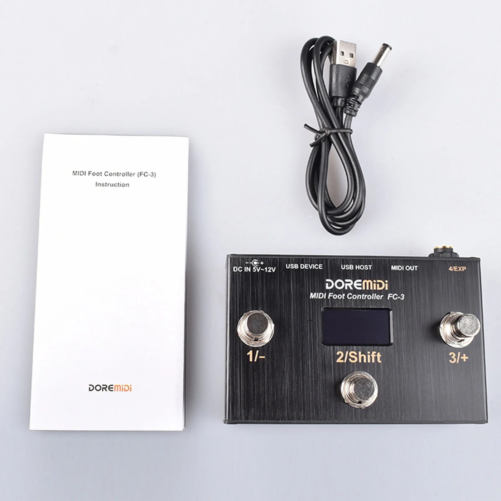Doremidi FC-3 MIDI Foot Controller – USB Instruments & MIDI DIN Devices, 3 Programmable Switch Pedals, Multiple MIDI Output Interfaces - ZAMAR AUDIO SOLUTIONS