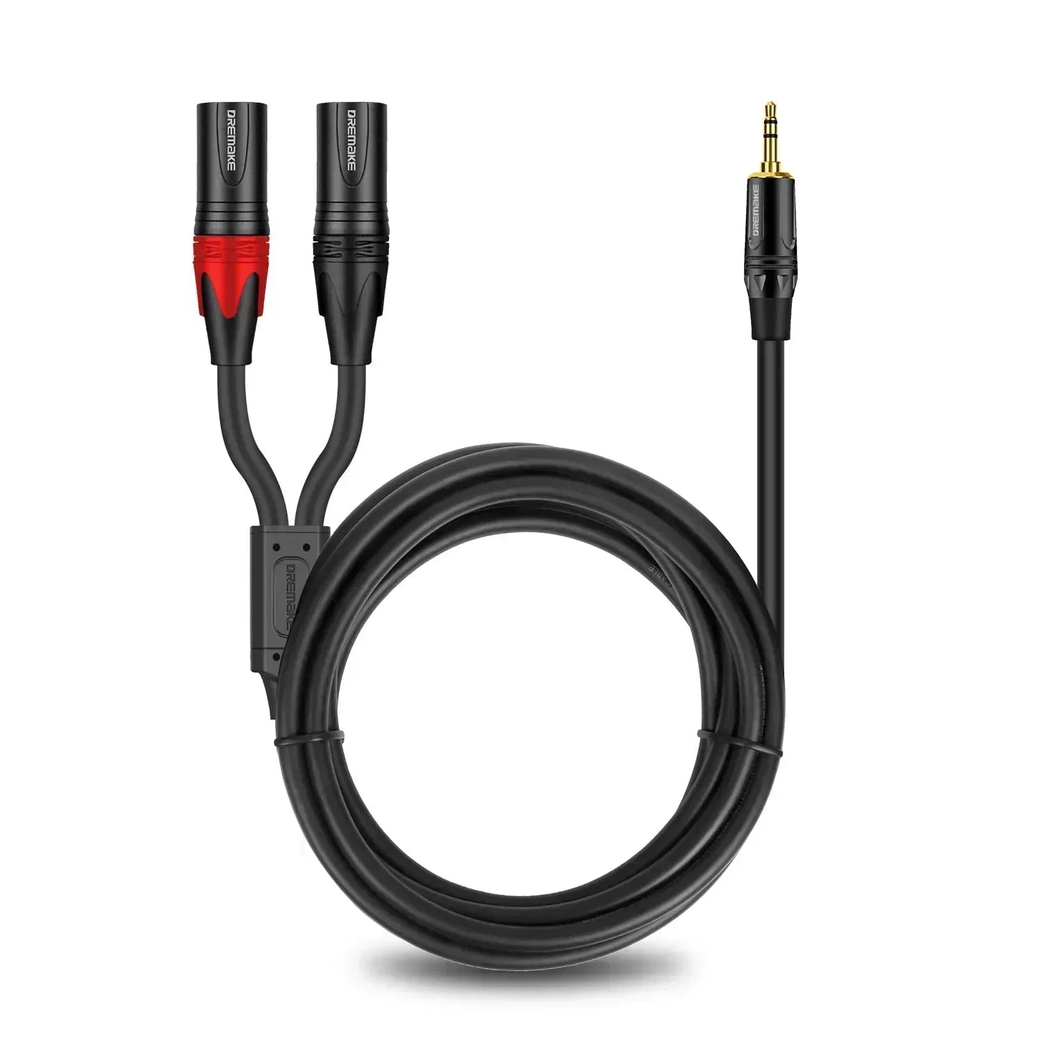 DREMAKE 3.5mm TRS Stereo to Double XLR Male Patch Cord – 1/8 Inch to Dual XLR Male Adapter Breakout Y Splitter Cable - ZAMAR AUDIO SOLUTIONS