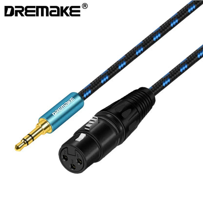 DREMAKE Aux 3.5mm Male to XLR 3-Pin Male Plug Audio Cable – XLR to 1/8'' Mini Jack 3.5mm Unbalanced Converter Cord for Speaker - ZAMAR AUDIO SOLUTIONS
