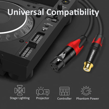 DREMAKE XLR Female/Male to RCA Female Gold Plated Radio Cable – 3Pin-XLR to RCA Coaxial Shield Patch Cord for Speaker, Microphone, Mixer - ZAMAR AUDIO SOLUTIONS