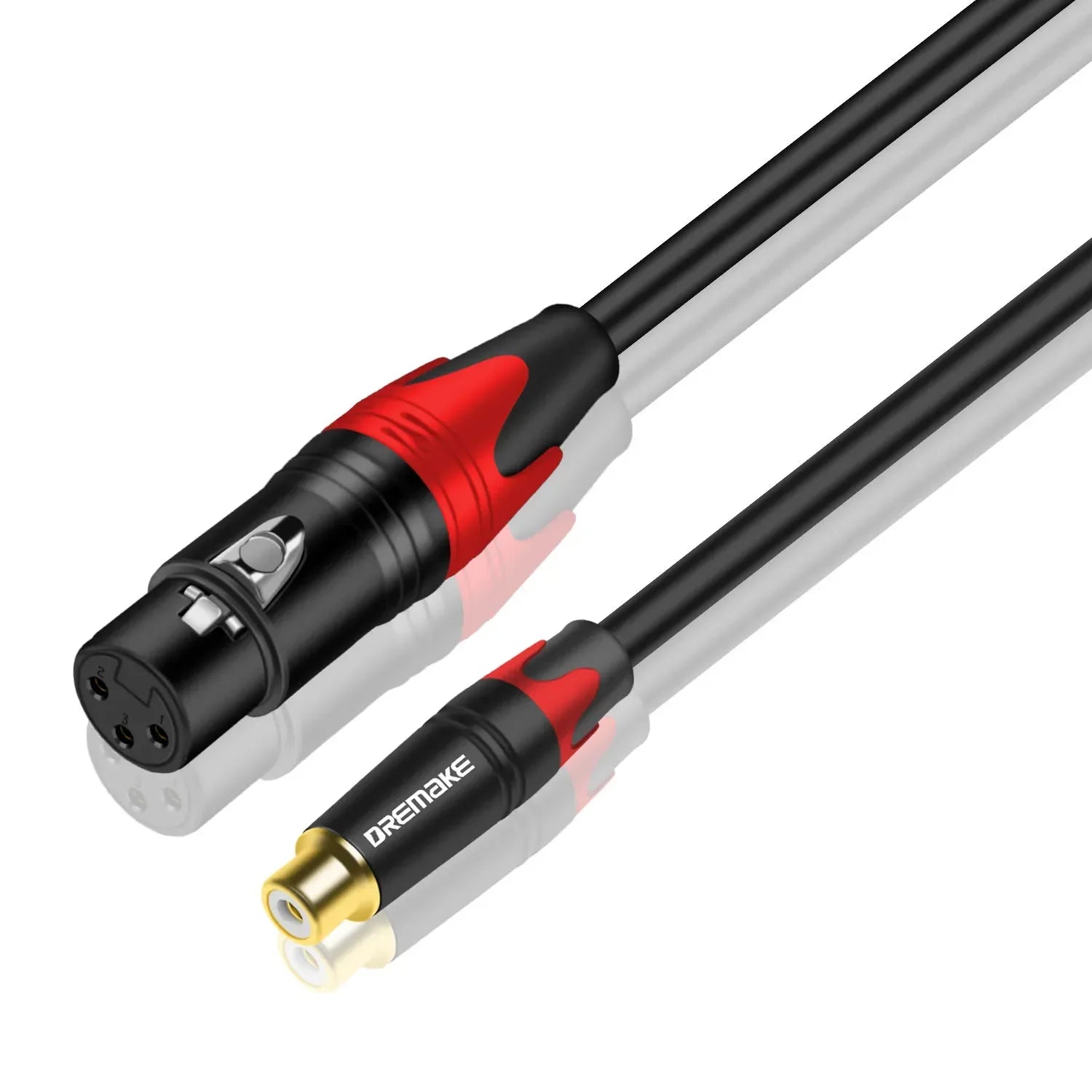 DREMAKE XLR Female/Male to RCA Female Gold Plated Radio Cable – 3Pin - XLR to RCA Coaxial Shield Patch Cord for Speaker, Microphone, Mixer - ZAMAR AUDIO SOLUTIONS