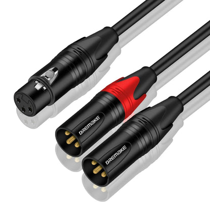 DREMAKE XLR to XLR Y-Splitter Cable – Balanced XLR Female to Dual XLR Male Audio Microphone Adapter Y-Cable - ZAMAR AUDIO SOLUTIONS