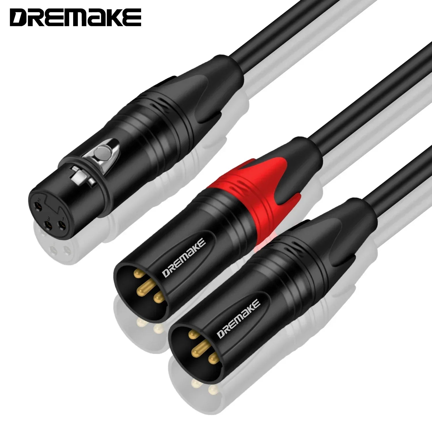 DREMAKE XLR to XLR Y - Splitter Cable – Balanced XLR Female to Dual XLR Male Audio Microphone Adapter Y - Cable - ZAMAR AUDIO SOLUTIONS