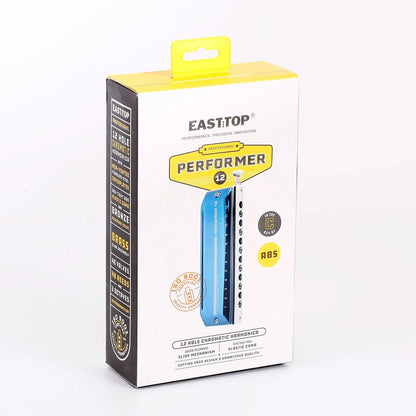 Easttop 12 Hole 48 Tone Chromatic Harmonica – Blue Plastic Grid, Professional and Beginner Students' Choice - ZAMAR AUDIO SOLUTIONS