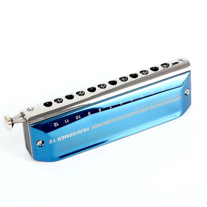 Easttop 12 Hole 48 Tone Chromatic Harmonica – Blue Plastic Grid, Professional and Beginner Students' Choice - ZAMAR AUDIO SOLUTIONS