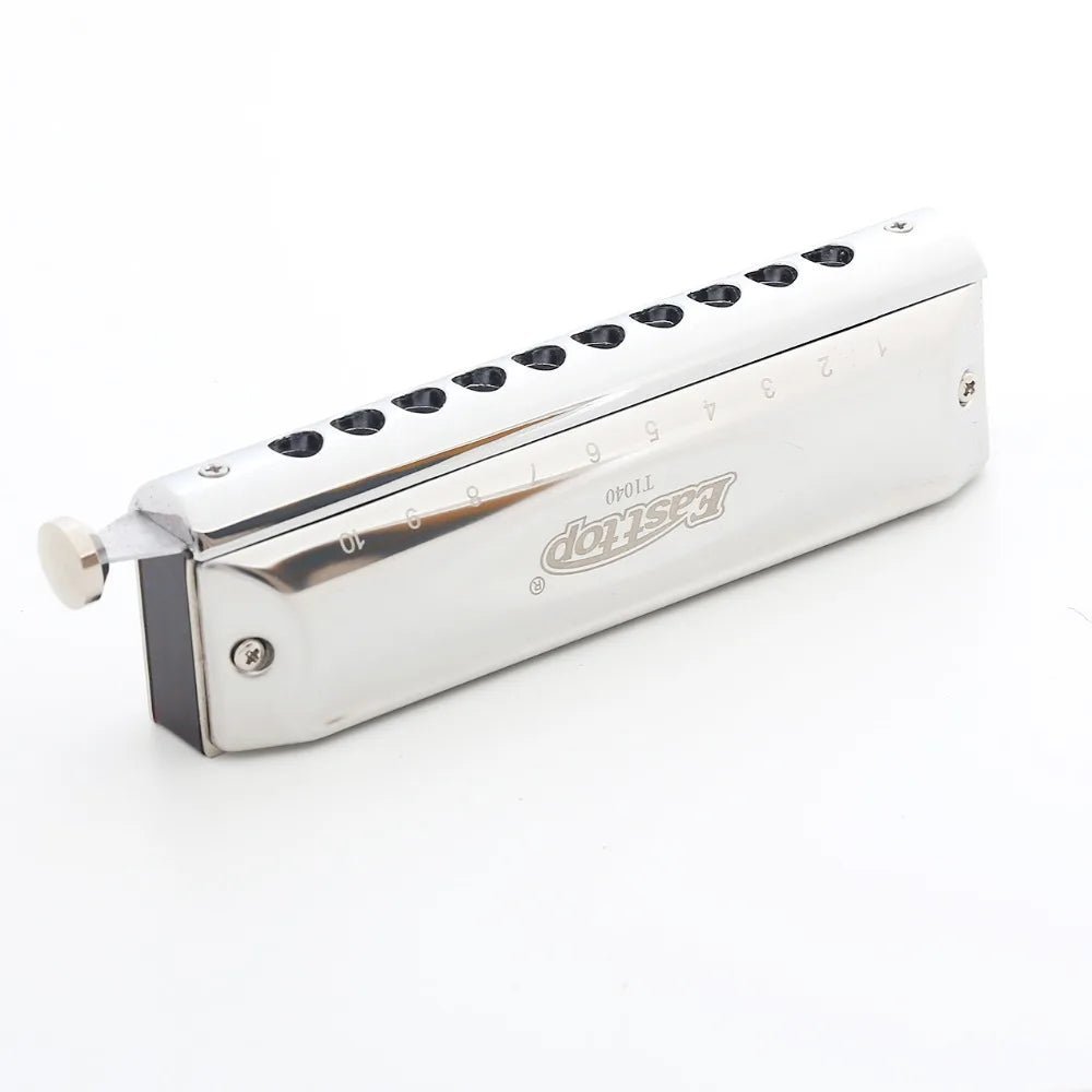 Easttop T10-40 Chromatic Harmonica – 10 Hole, 40 Tones, Key of C, Stainless Steel Musical Instrument for Beginners - ZAMAR AUDIO SOLUTIONS