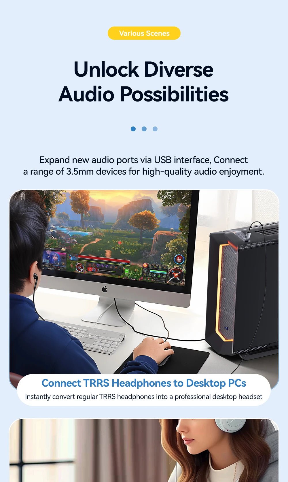 Essager 3.5mm USB External Sound Card – Audio Adapter for Microphone and Headphone, Compatible with Windows, Mac, Linux, PC, Laptops, Desktops, PS5/4 - ZAMAR AUDIO SOLUTIONS