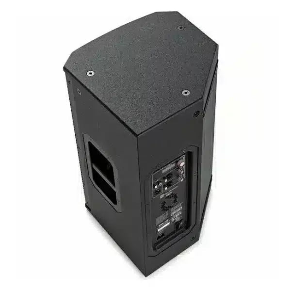 EV EKR115 passive speaker Kenya rear three-quarter view showing Speakon connectors, input panel and ported cabinet back