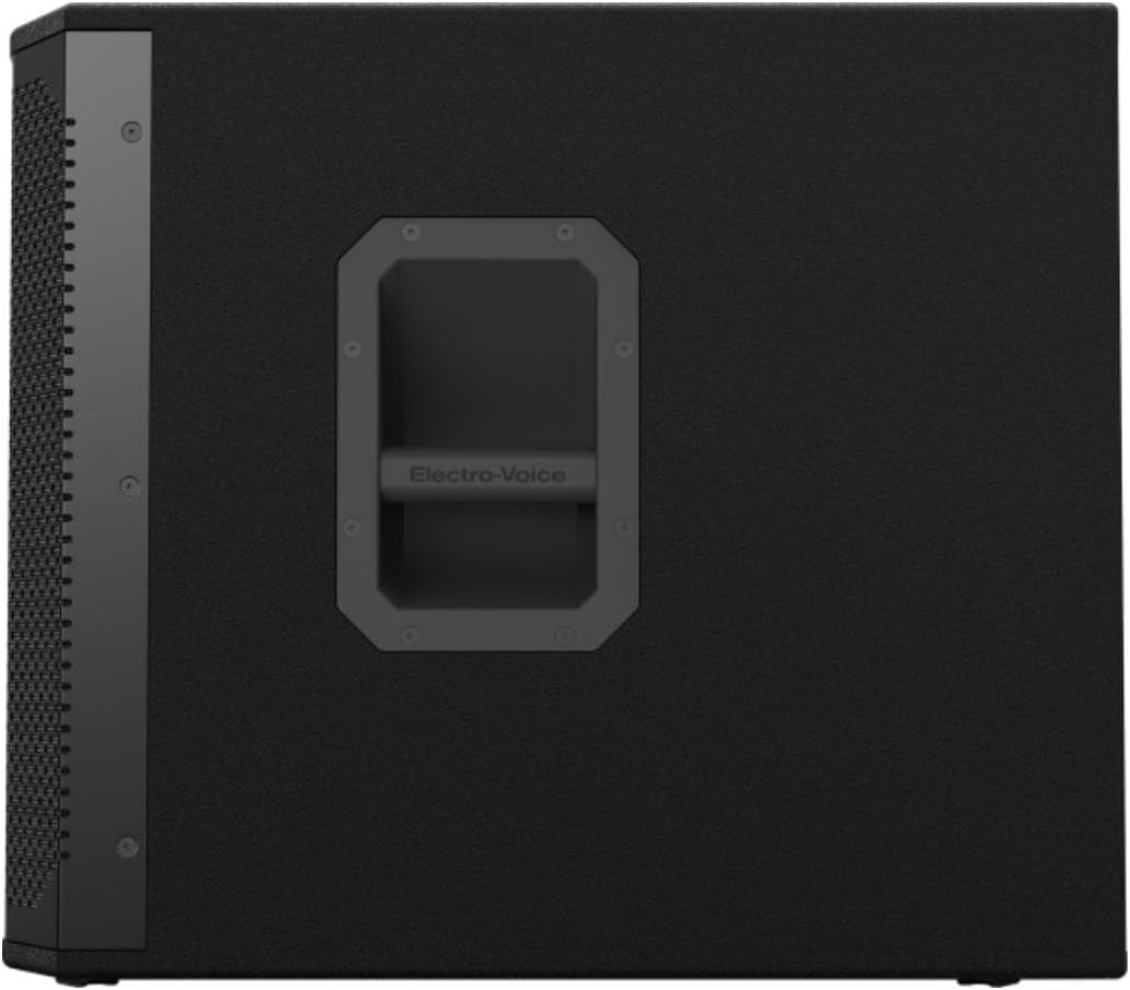 EV EKX-18SP subwoofer Kenya side profile showing Electro-Voice recessed carry handle and ported side vents