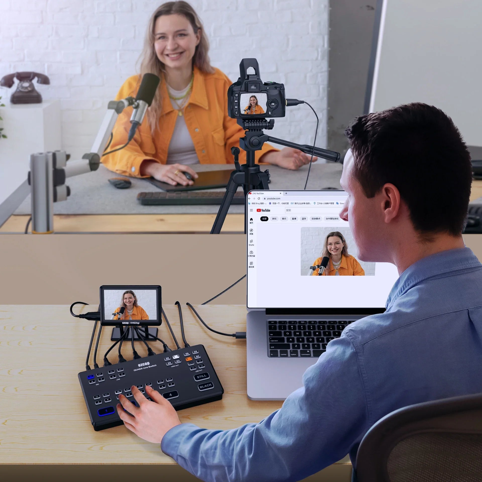 Ezcap328 Quada Live Switch – 4 HDMI DLAR Camera Video Capture Card for Skype, Zoom, OBS Studio, Live Streaming 1080p@60fps - ZAMAR AUDIO SOLUTIONS