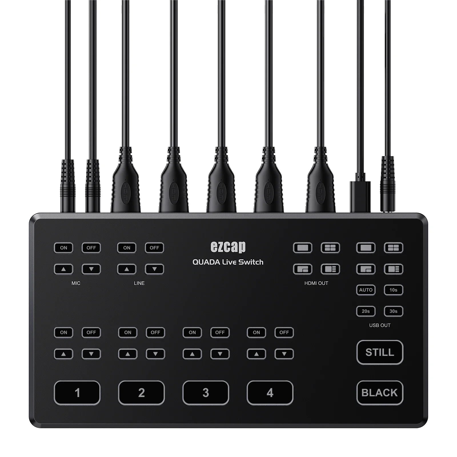 Ezcap328 Quada Live Switch – 4 HDMI DLAR Camera Video Capture Card for Skype, Zoom, OBS Studio, Live Streaming 1080p@60fps - ZAMAR AUDIO SOLUTIONS