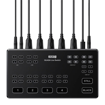 Ezcap328 Quada Live Switch – 4 HDMI DLAR Camera Video Capture Card for Skype, Zoom, OBS Studio, Live Streaming 1080p@60fps - ZAMAR AUDIO SOLUTIONS