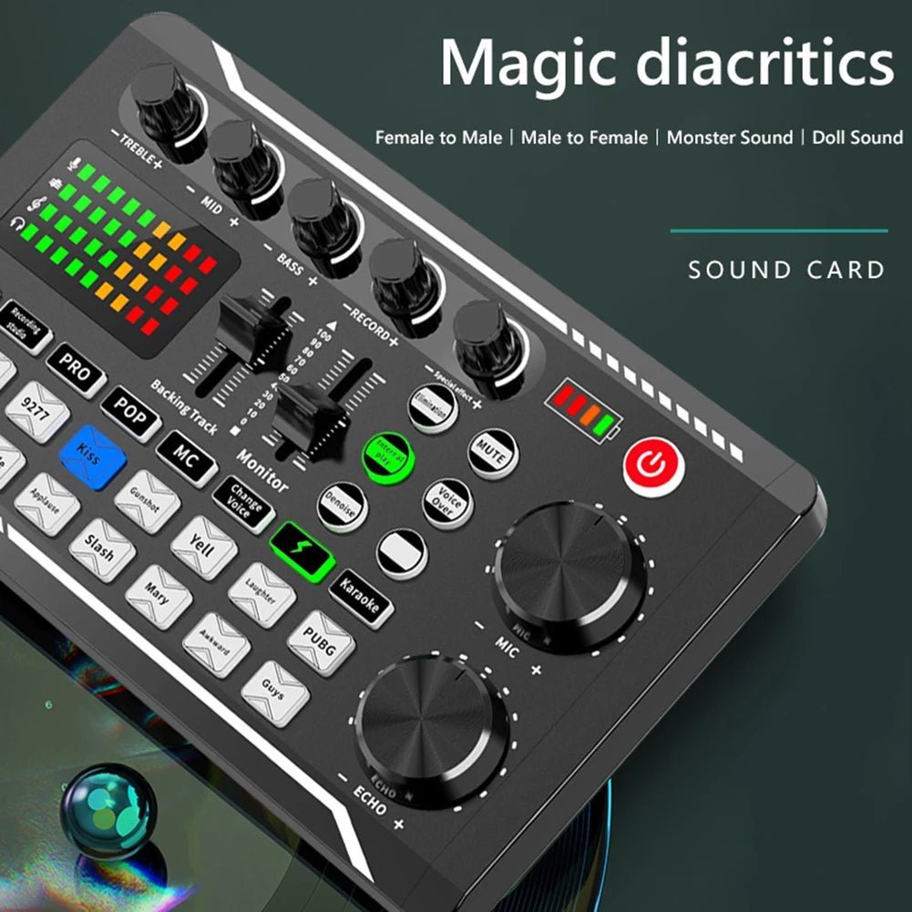 F998 Sound Card – Bluetooth Studio Mixer for Live Music & Recording - ZAMAR AUDIO SOLUTIONS