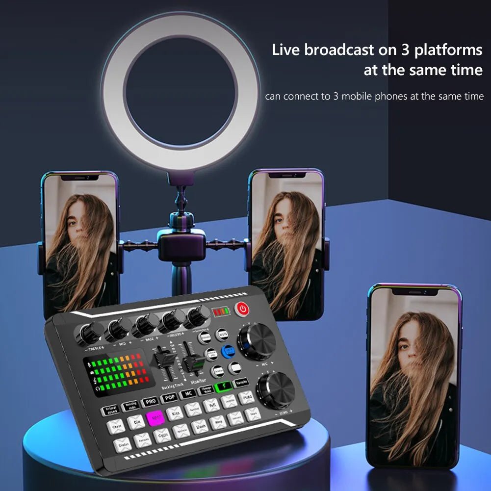 F998 Sound Card Professional Bluetooth - Compatible Studio Record Mixer – Audio Mixing Console Amplifier for Phone, PC, Live Music, and More - ZAMAR AUDIO SOLUTIONS