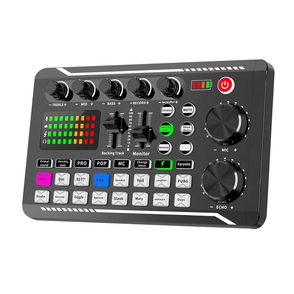 F998 Sound Card Professional Bluetooth - Compatible Studio Record Mixer – Audio Mixing Console Amplifier for Phone, PC, Live Music, and More - ZAMAR AUDIO SOLUTIONS