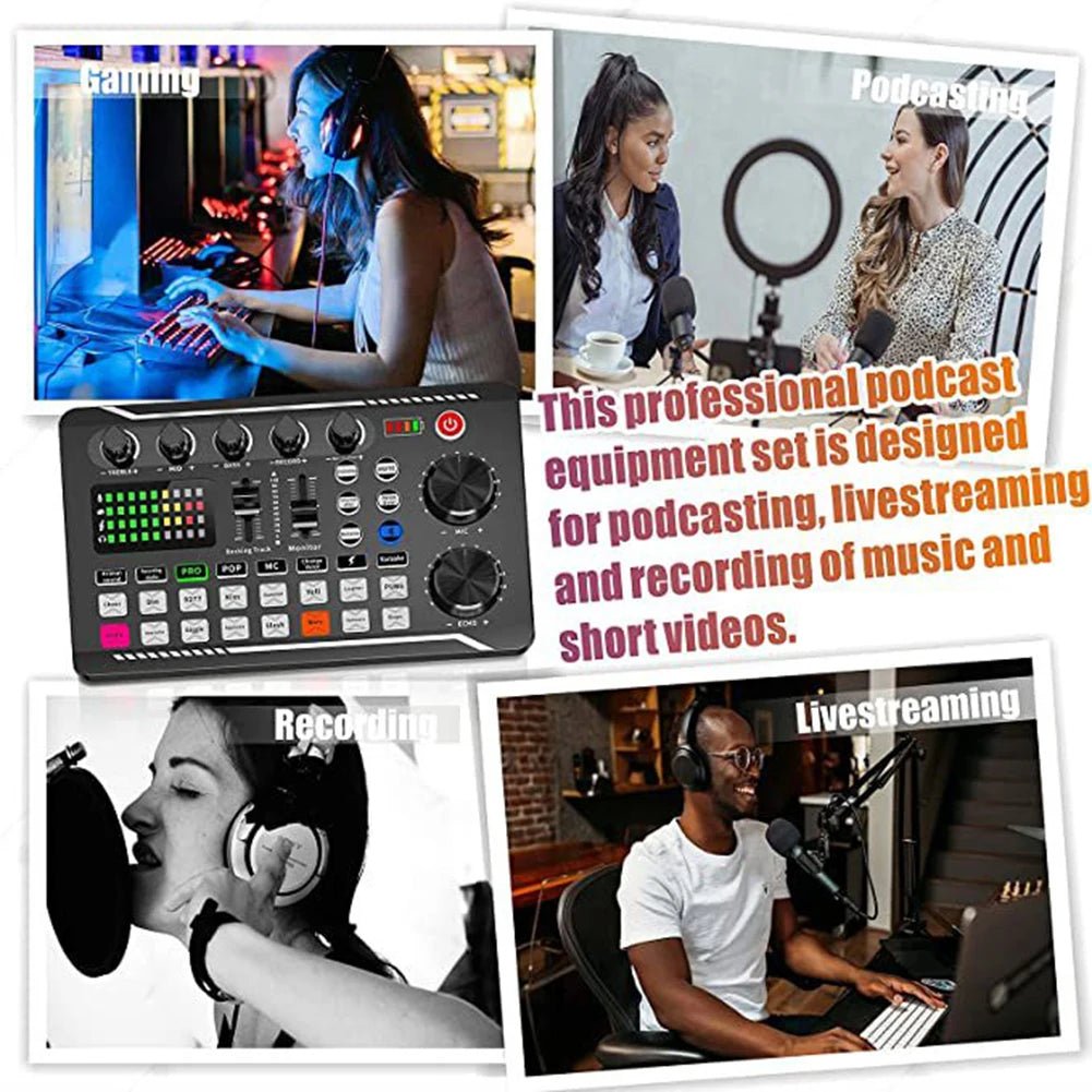 F998 Sound Card Professional Bluetooth - Compatible Studio Record Mixer – Audio Mixing Console Amplifier for Phone, PC, Live Music, and More - ZAMAR AUDIO SOLUTIONS