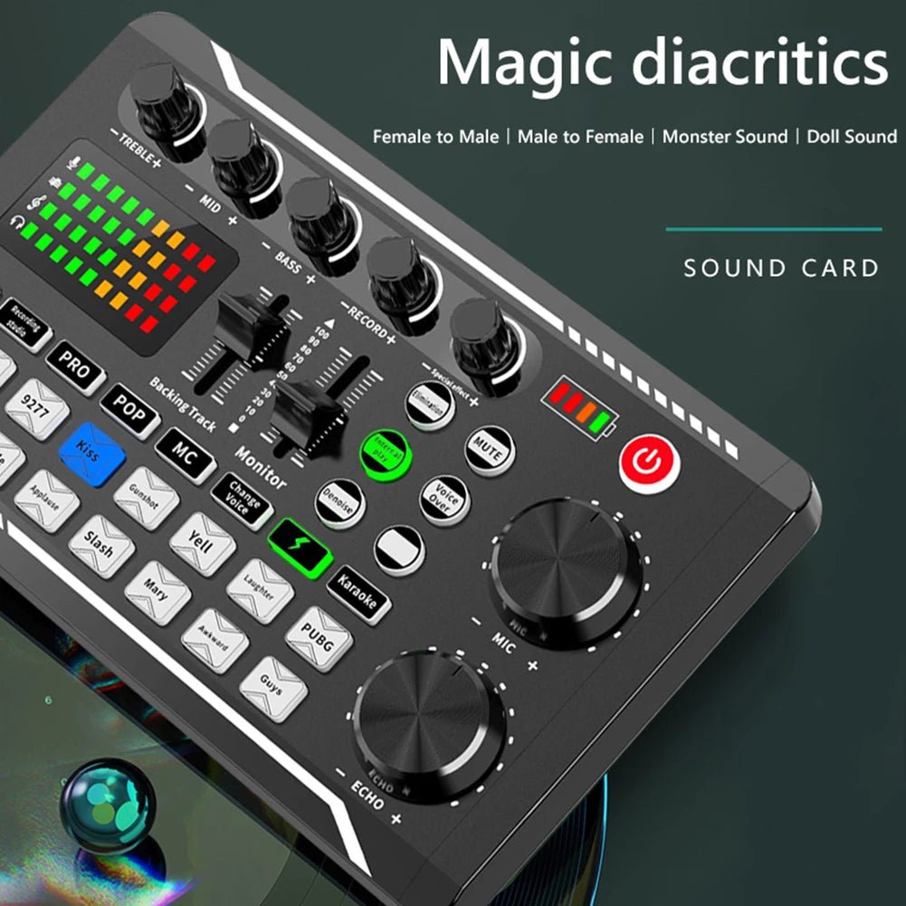 F998 Sound Card Professional Bluetooth - Compatible Studio Record Mixer – Audio Mixing Console Amplifier for Phone, PC, Live Music, and More - ZAMAR AUDIO SOLUTIONS