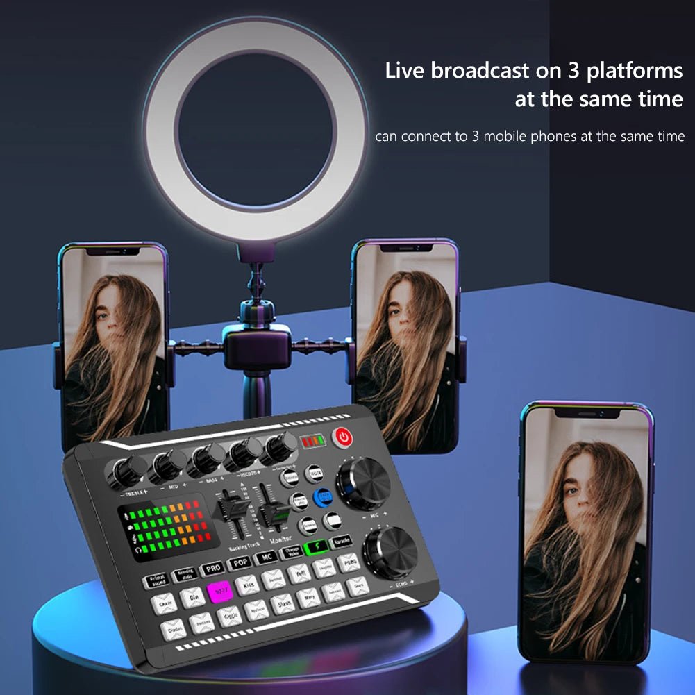 F998 Sound Card Professional Bluetooth - Compatible Studio Record Mixer – Audio Mixing Console Amplifier for Phone, PC, Live Music, and More - ZAMAR AUDIO SOLUTIONS