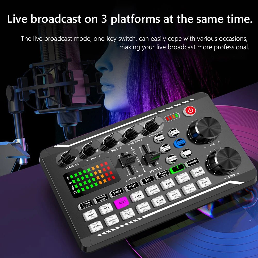 F998 Sound Card Professional Bluetooth - Compatible Studio Record Mixer – Audio Mixing Console Amplifier for Phone, PC, Live Music, and More - ZAMAR AUDIO SOLUTIONS