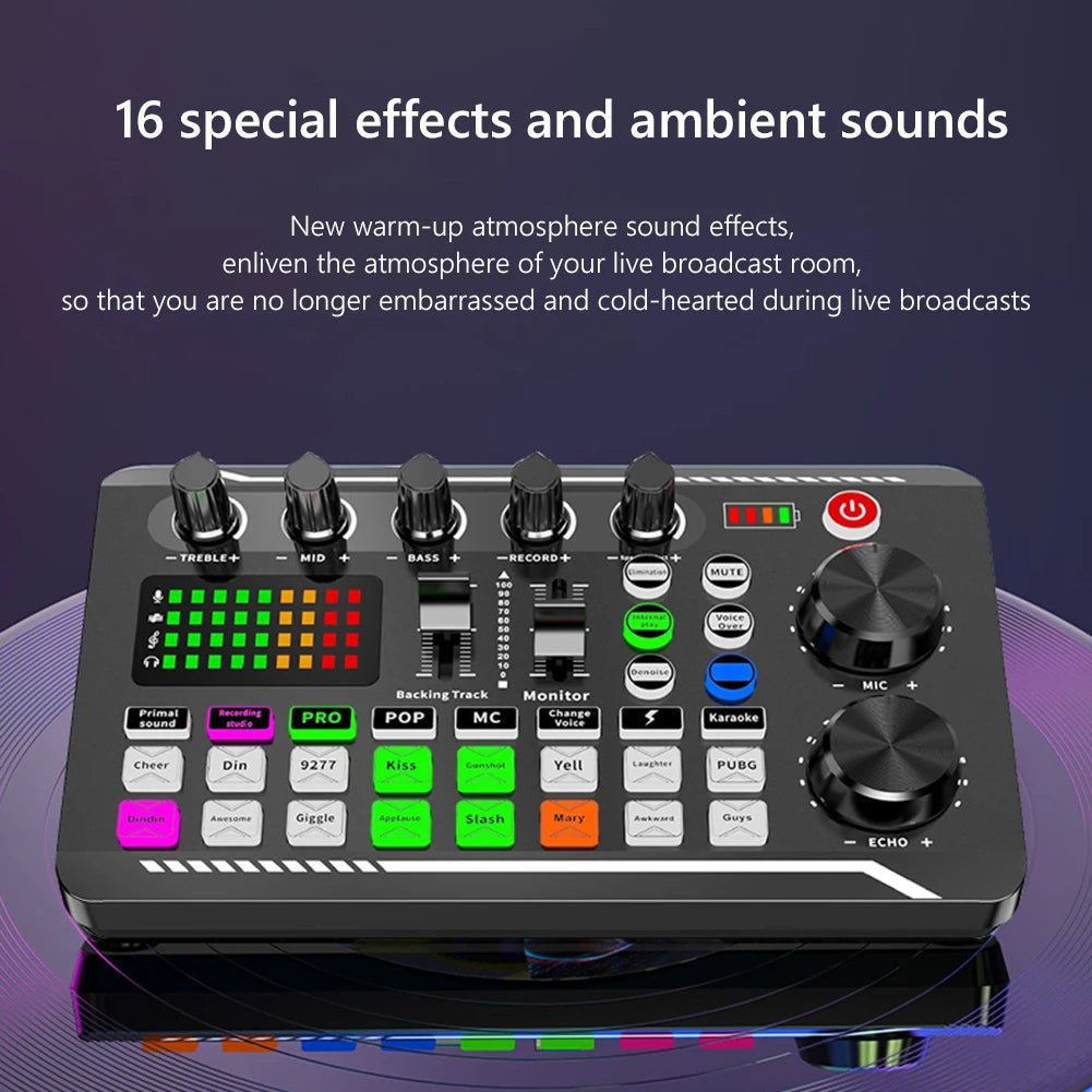 F998 Sound Card Professional Bluetooth - Compatible Studio Record Mixer – Audio Mixing Console Amplifier for Phone, PC, Live Music, and More - ZAMAR AUDIO SOLUTIONS