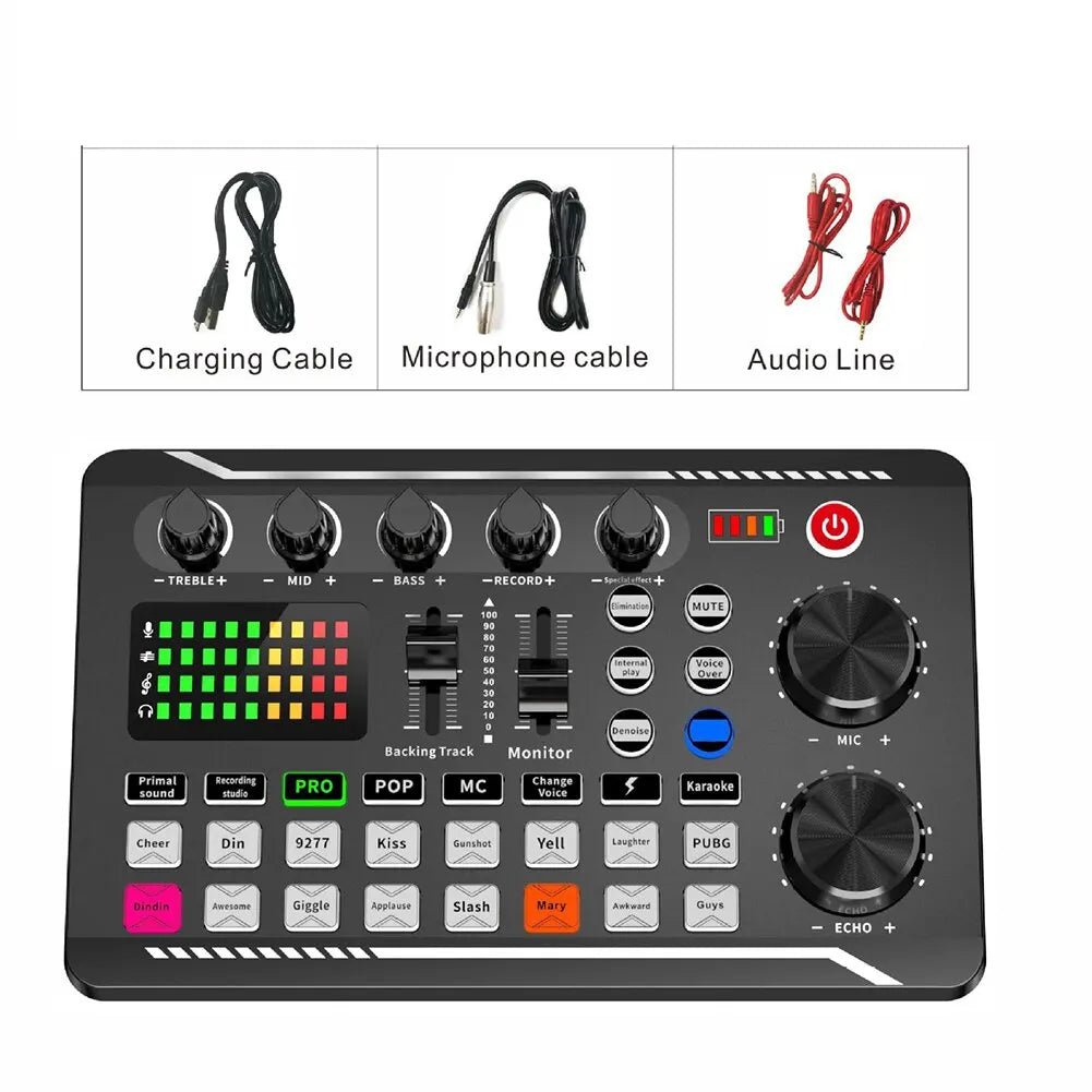 F998 Sound Card Professional Bluetooth - Compatible Studio Record Mixer – Audio Mixing Console Amplifier for Phone, PC, Live Music, and More - ZAMAR AUDIO SOLUTIONS
