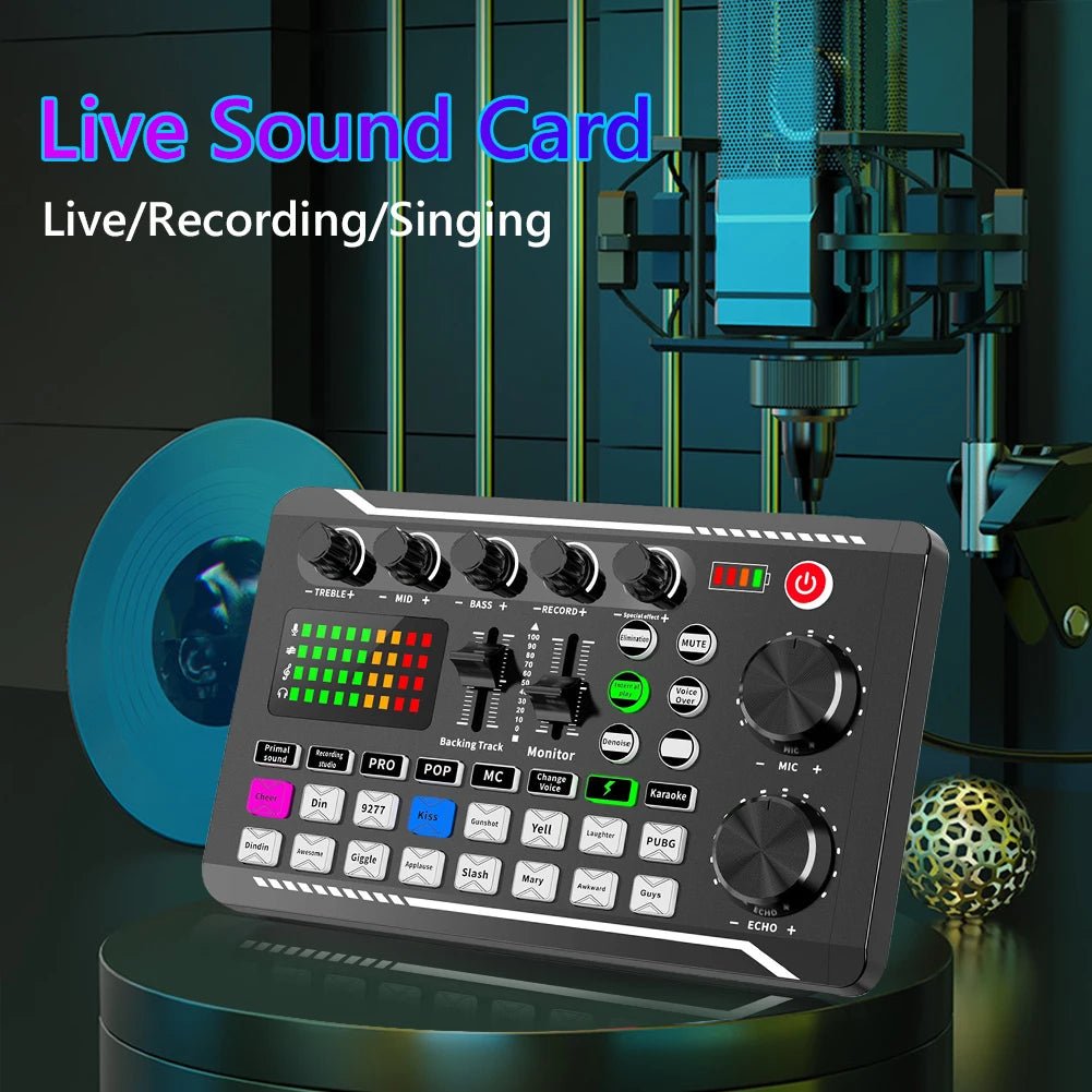 F998 Sound Card Professional Bluetooth - Compatible Studio Record Mixer – Audio Mixing Console Amplifier for Phone, PC, Live Music, and More - ZAMAR AUDIO SOLUTIONS