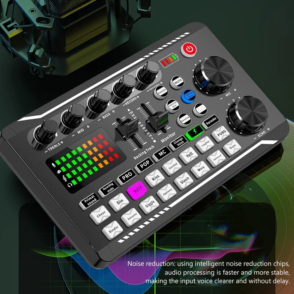 F998 Sound Card Professional Bluetooth - Compatible Studio Record Mixer – Audio Mixing Console Amplifier for Phone, PC, Live Music, and More - ZAMAR AUDIO SOLUTIONS