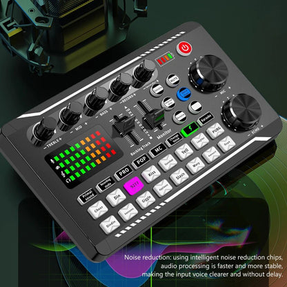 F998 Sound Card Professional Bluetooth - Compatible Studio Record Mixer – Audio Mixing Console Amplifier for Phone, PC, Live Music, and More - ZAMAR AUDIO SOLUTIONS