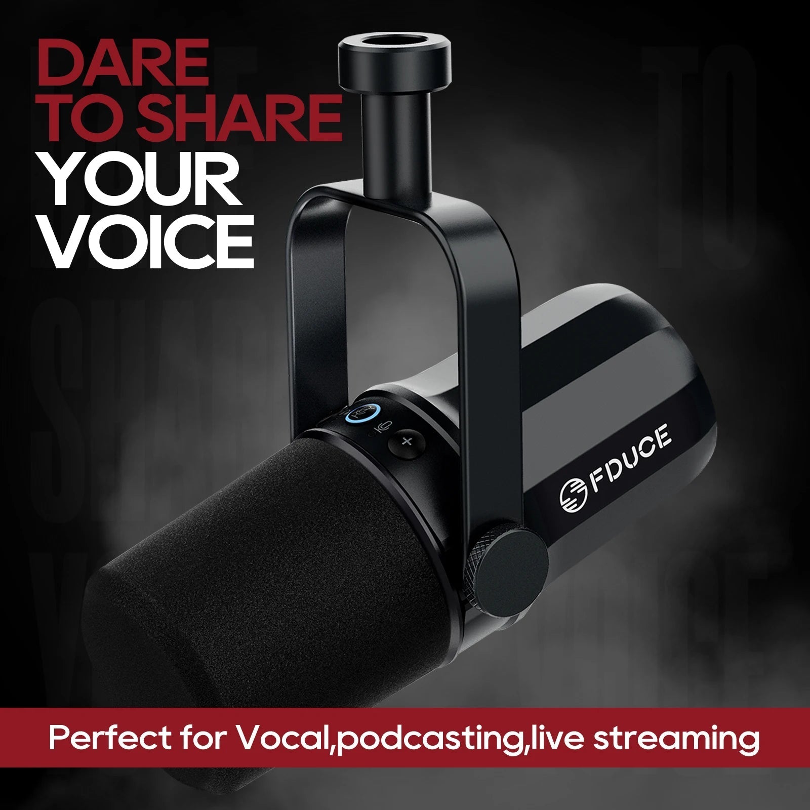 FDUCE SL40X microphone Kenya dynamic cardioid mic with foam windshield for podcasting and live streaming