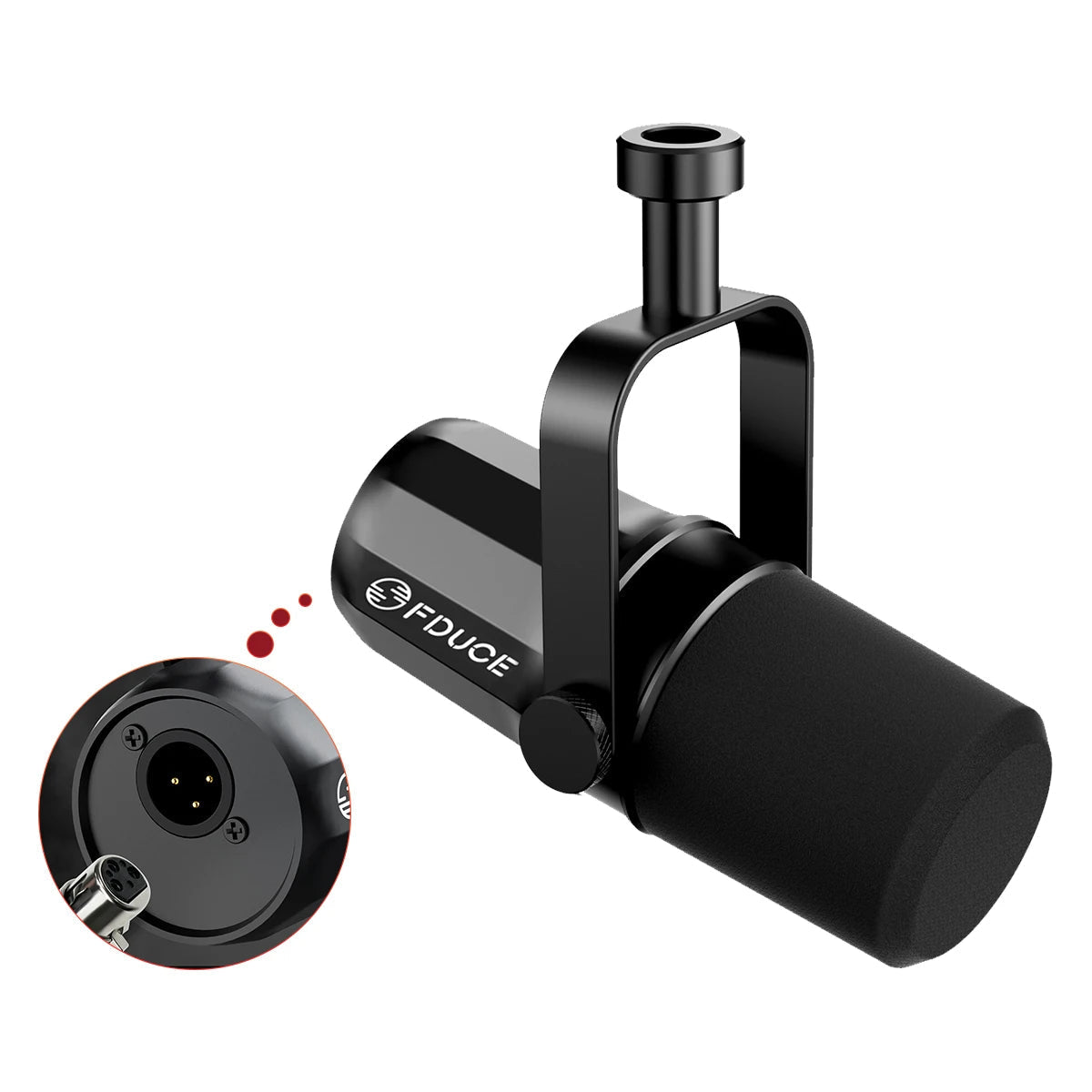 FDUCE SL40X microphone Kenya showing XLR output port detail on all-metal black body