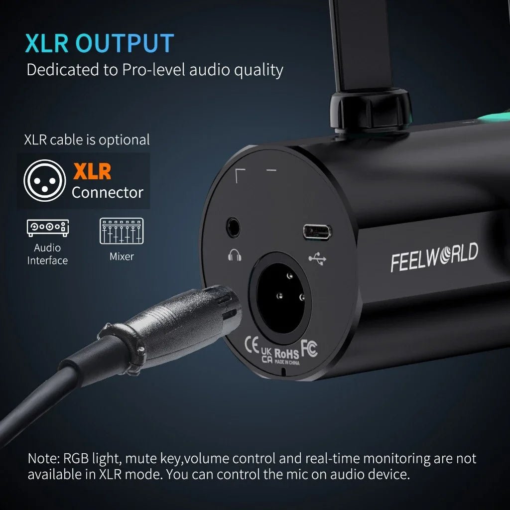 FEELWORLD PM1 Dynamic Microphone – XLR/USB for Podcasting, Recording, Gaming, and Live Streaming - ZAMAR AUDIO SOLUTIONS