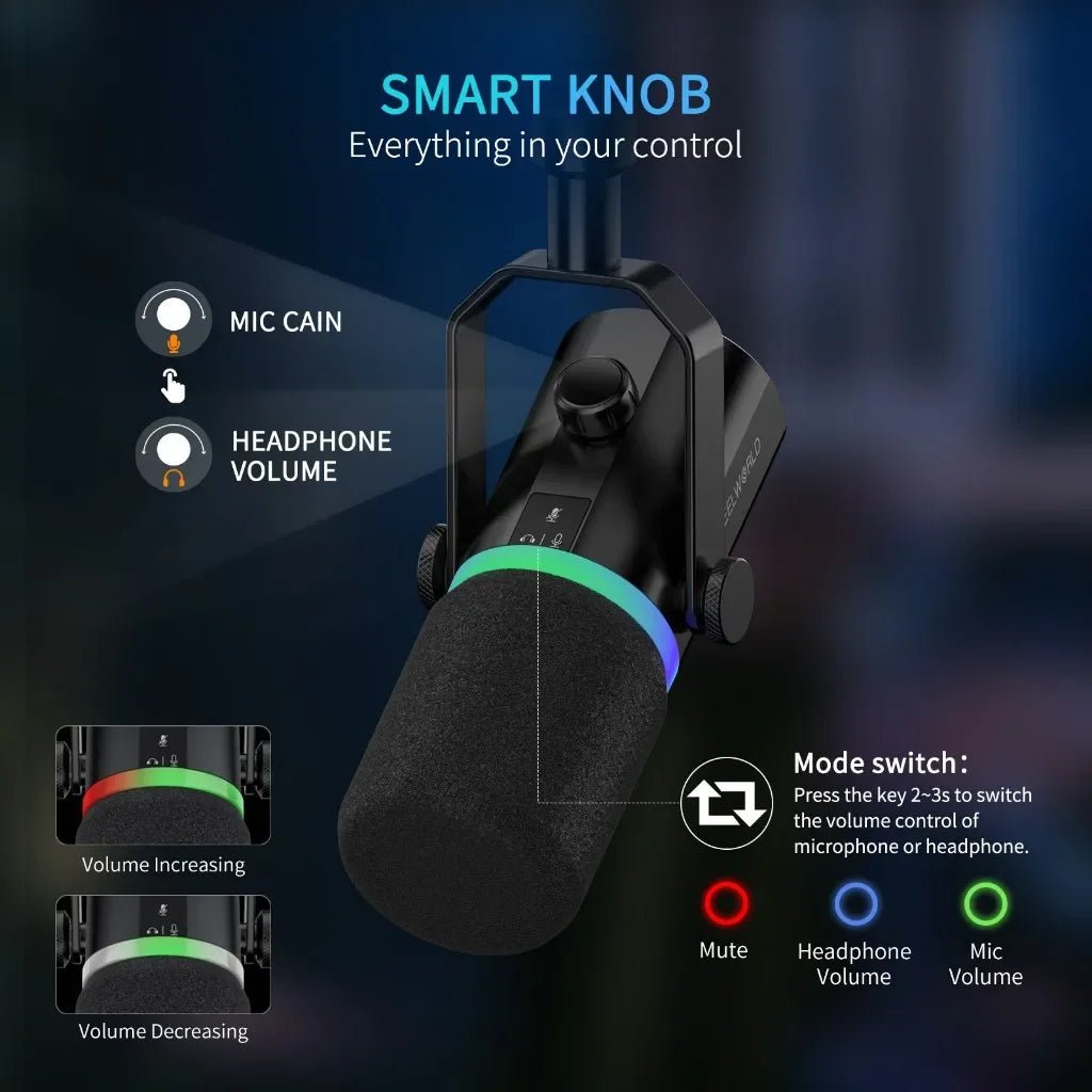 FEELWORLD PM1 Dynamic Microphone – XLR/USB for Podcasting, Recording, Gaming, and Live Streaming - ZAMAR AUDIO SOLUTIONS
