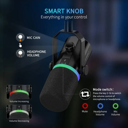 FEELWORLD PM1 Dynamic Microphone – XLR/USB for Podcasting, Recording, Gaming, and Live Streaming - ZAMAR AUDIO SOLUTIONS