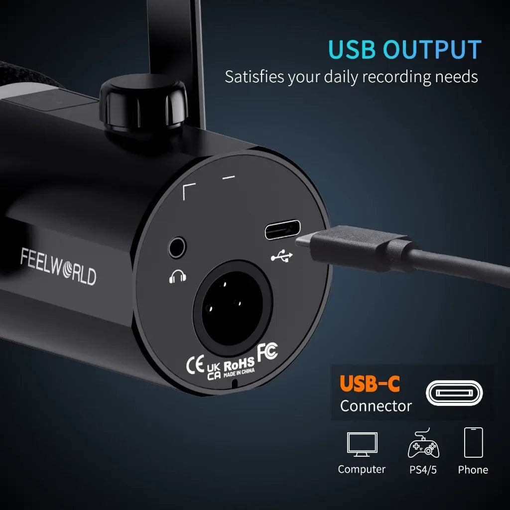FEELWORLD PM1 Dynamic Microphone – XLR/USB for Podcasting, Recording, Gaming, and Live Streaming - ZAMAR AUDIO SOLUTIONS