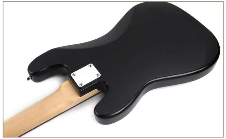 Fender 5-String Jazz Bass Kenya rear body gloss finish and maple neck heel plate detail