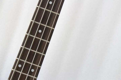 Fender Precision Bass Kenya rosewood fingerboard closeup showing frets and dot inlays
