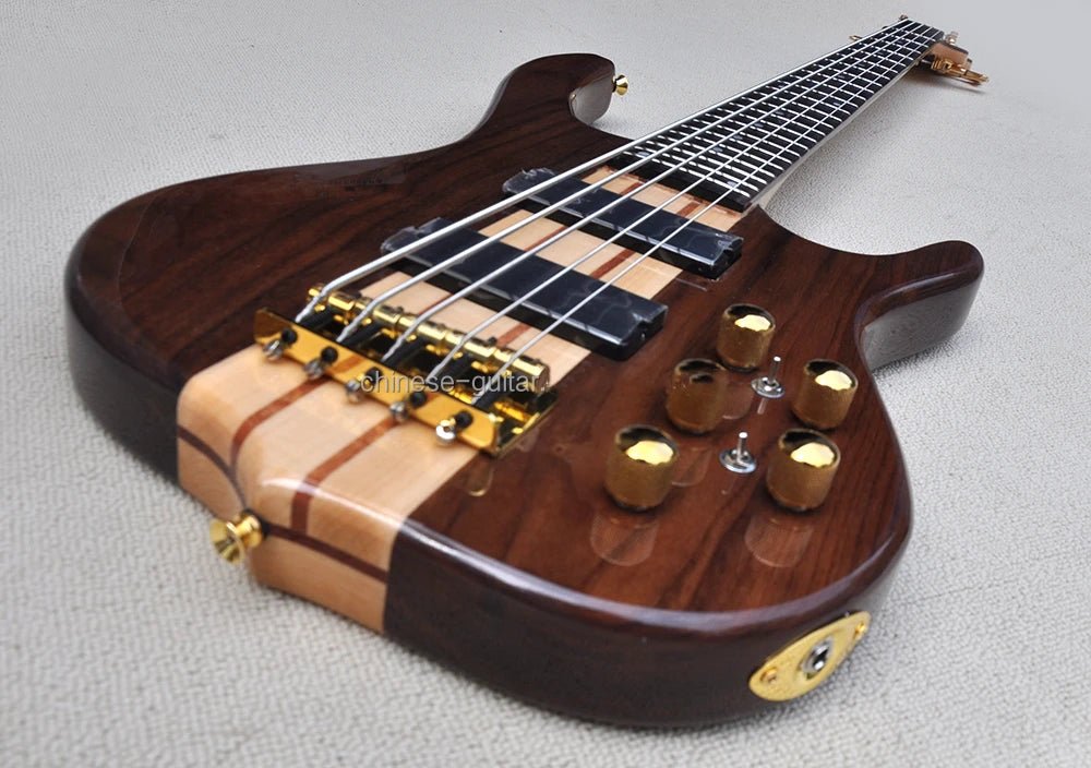 Flyoung Bass Guitar – 24 - Fret Walnut Body with Rosewood Fingerboard for Home - Schooling, Professional Performance, and Beginners - ZAMAR AUDIO SOLUTIONS