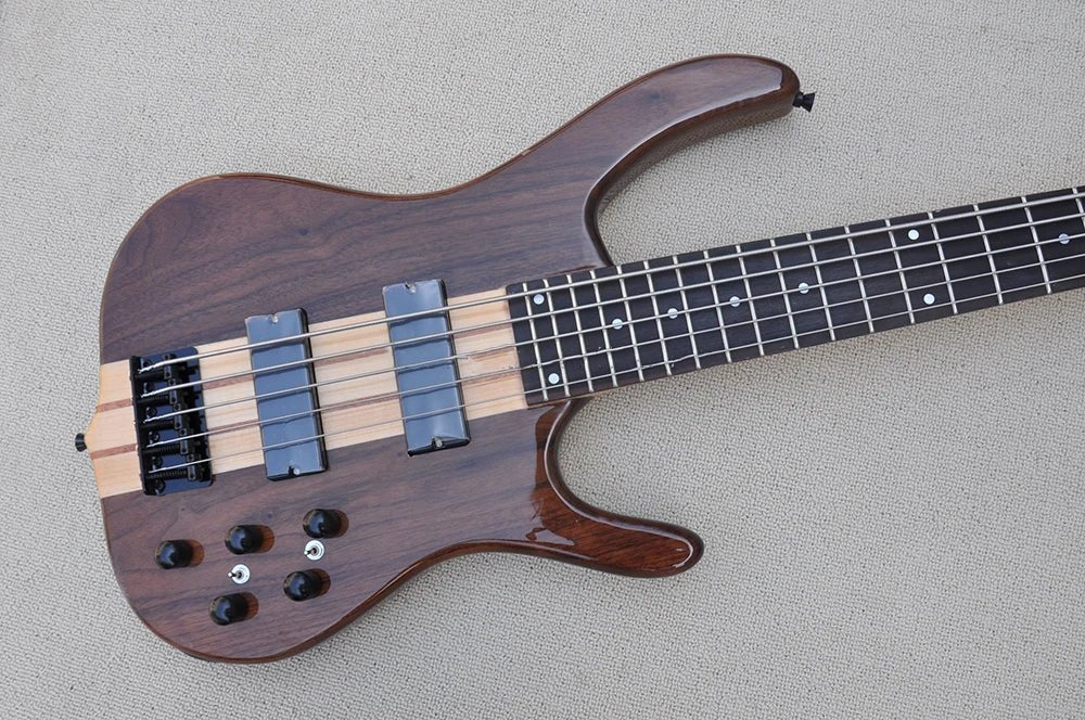Flyoung Bass Guitar – 24 - Fret Walnut Body with Rosewood Fingerboard for Home - Schooling, Professional Performance, and Beginners - ZAMAR AUDIO SOLUTIONS