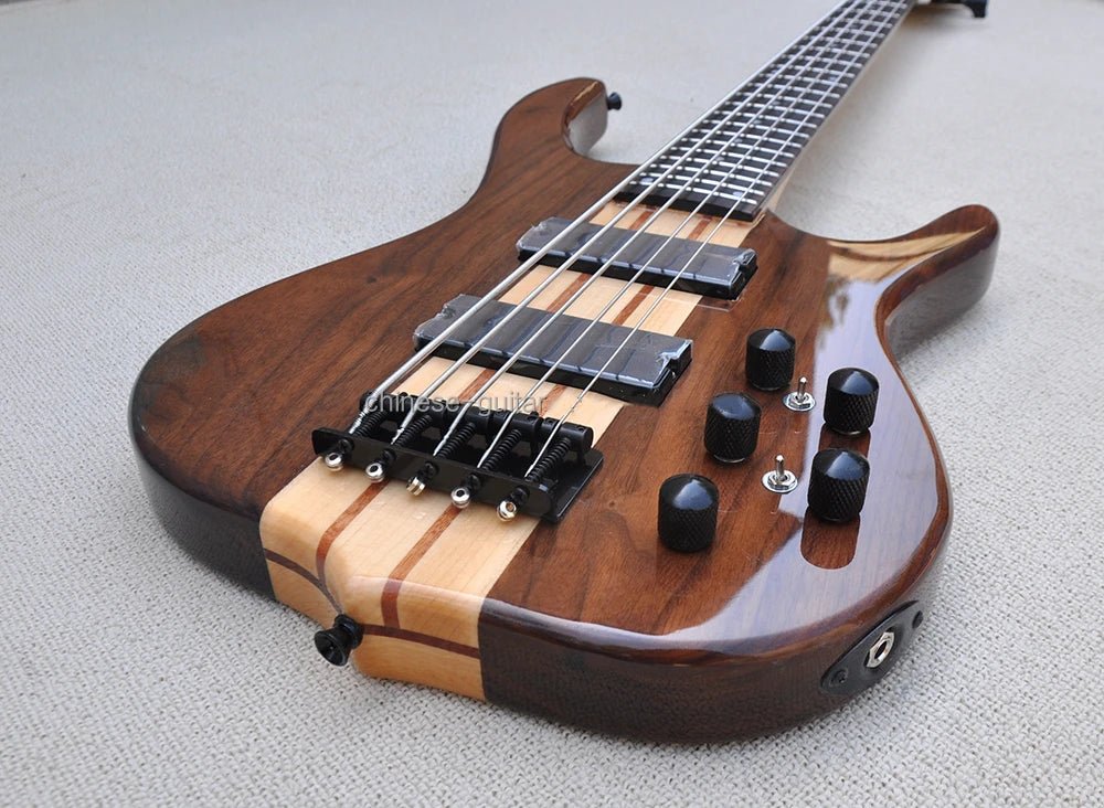 Flyoung Bass Guitar – 24 - Fret Walnut Body with Rosewood Fingerboard for Home - Schooling, Professional Performance, and Beginners - ZAMAR AUDIO SOLUTIONS