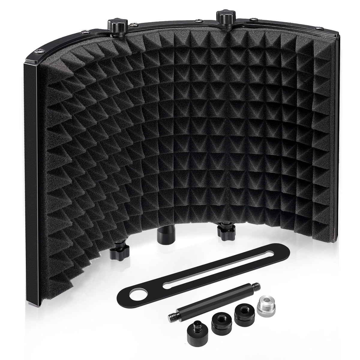Foldable Microphone Isolation Shield – Studio Sound Absorbing Foam Reflector, Adjustable Vocal Soundproof Panel - ZAMAR AUDIO SOLUTIONS